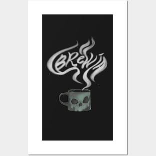 Funny Bruja Coffee Halloween Skull Mug Posters and Art